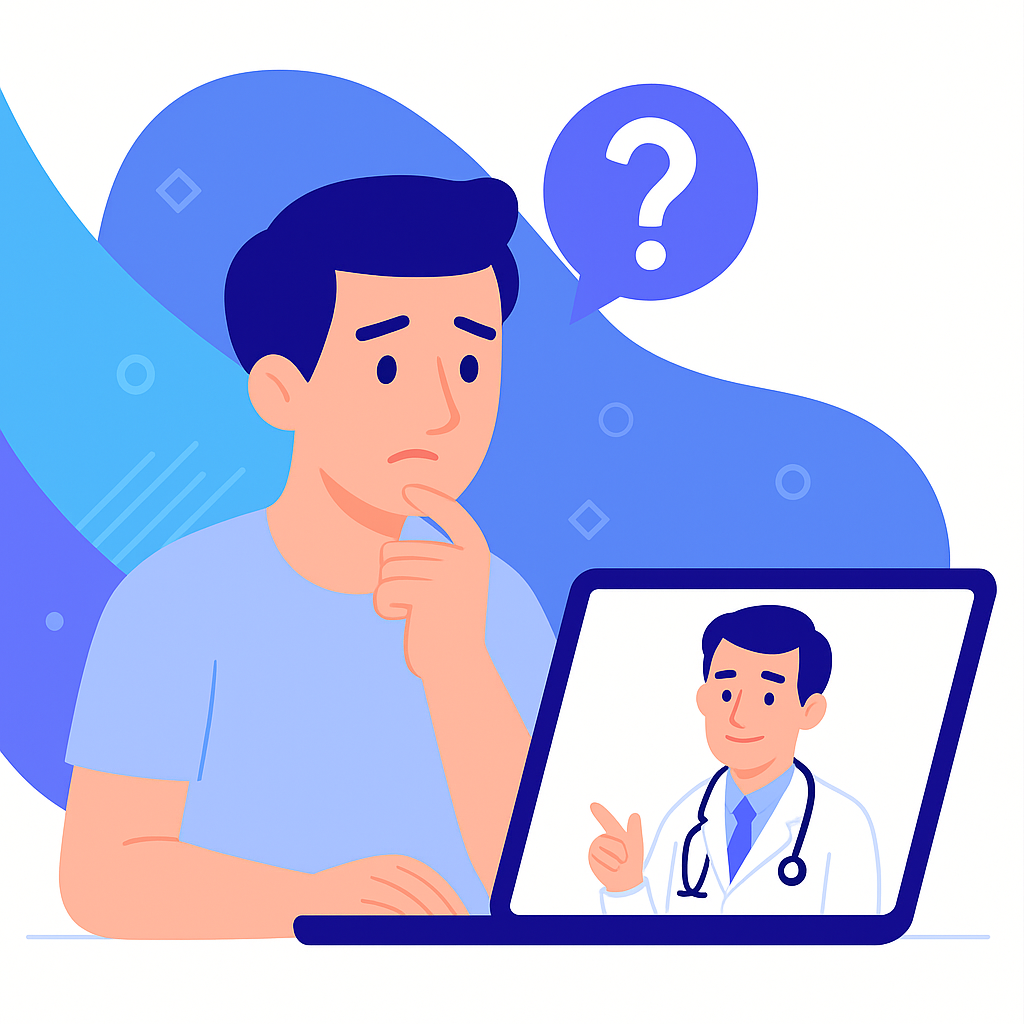Patient in a video call with a doctor